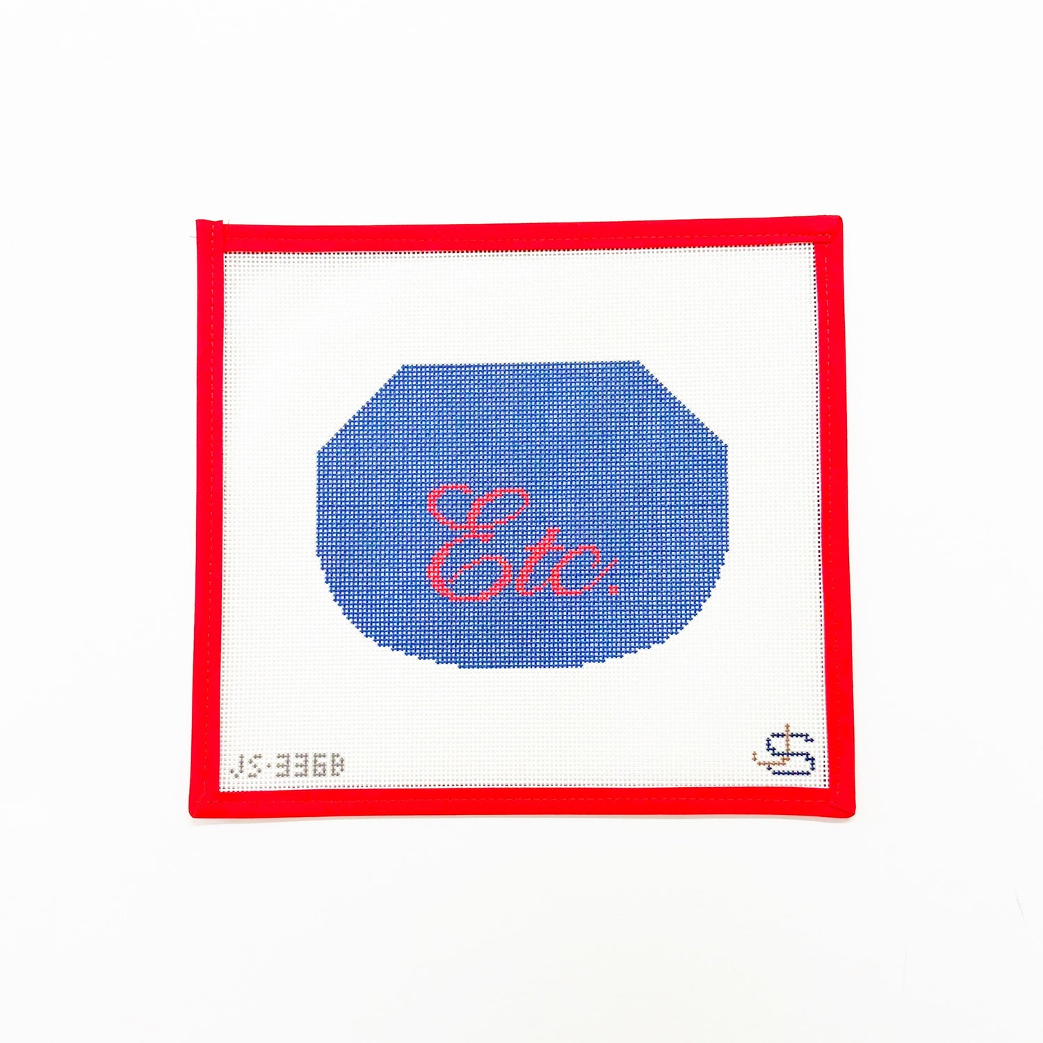 Kiss Lock Bag Canvas - Etc Navy &amp; RedJeni Sandberg NeedlepointCanvasThe Red Thread Atelier