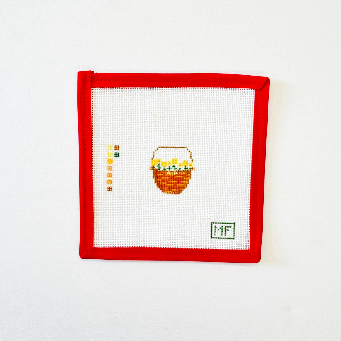 Yellow Flowers in a Basket MiniMF NeedlepointThe Red Thread Atelier
