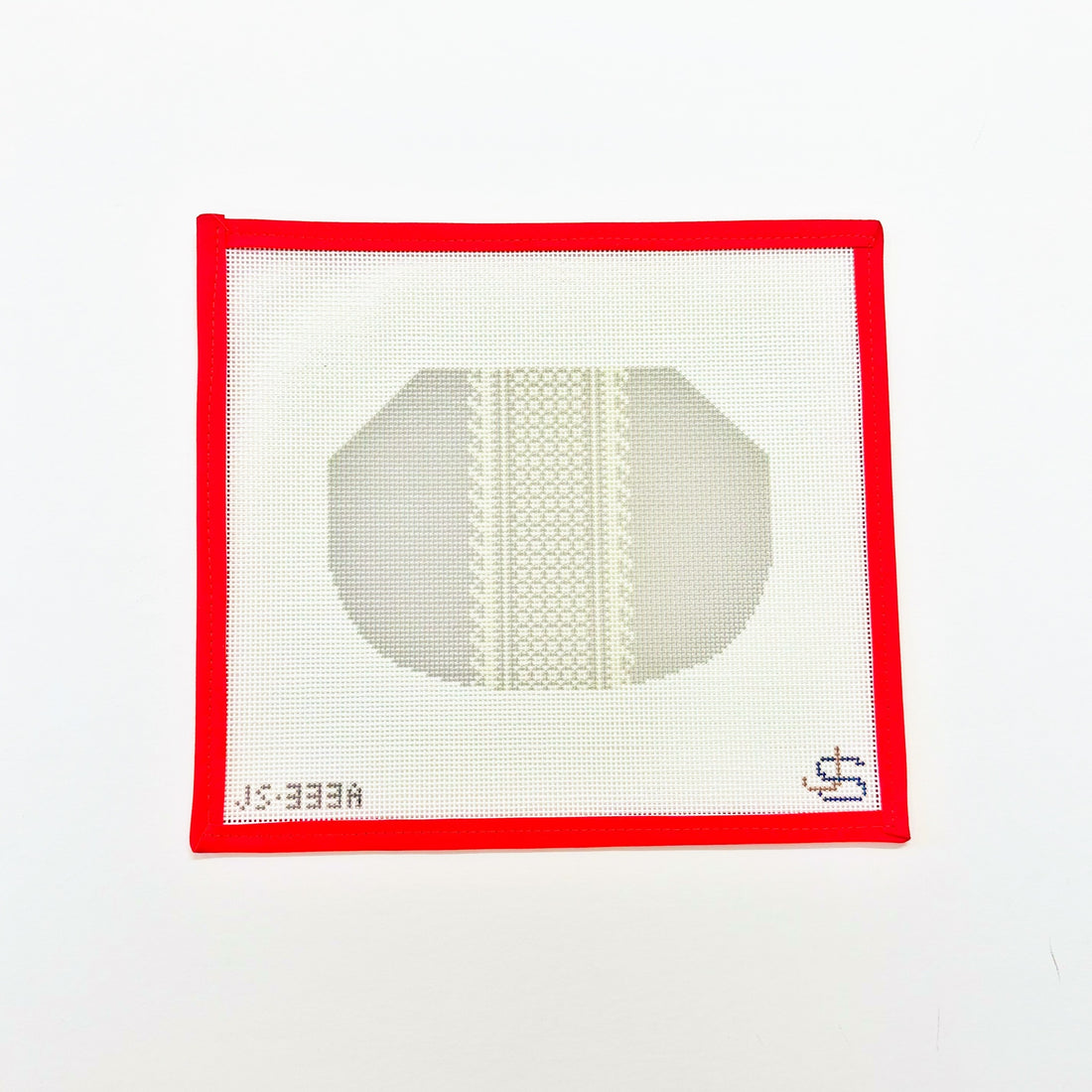 Kiss Lock Bag Canvas - Lace Stripe GreyscaleJeni Sandberg NeedlepointCanvasThe Red Thread Atelier