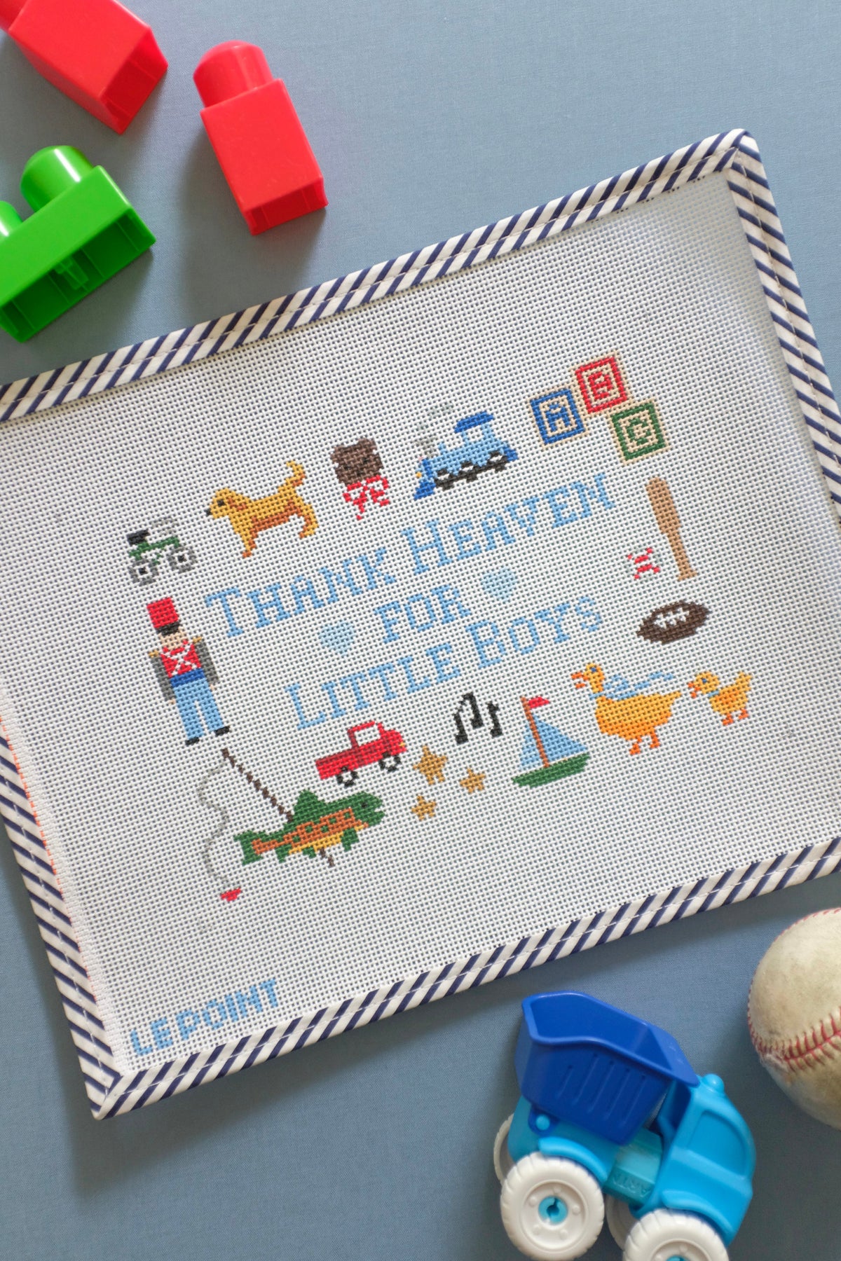 Thank Heaven for Little Boys needlepoint canvas