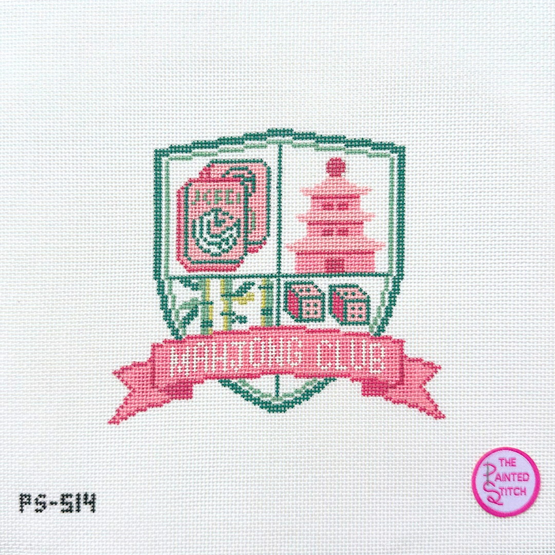 PS-514 Mahjong Crest- Pink/Green