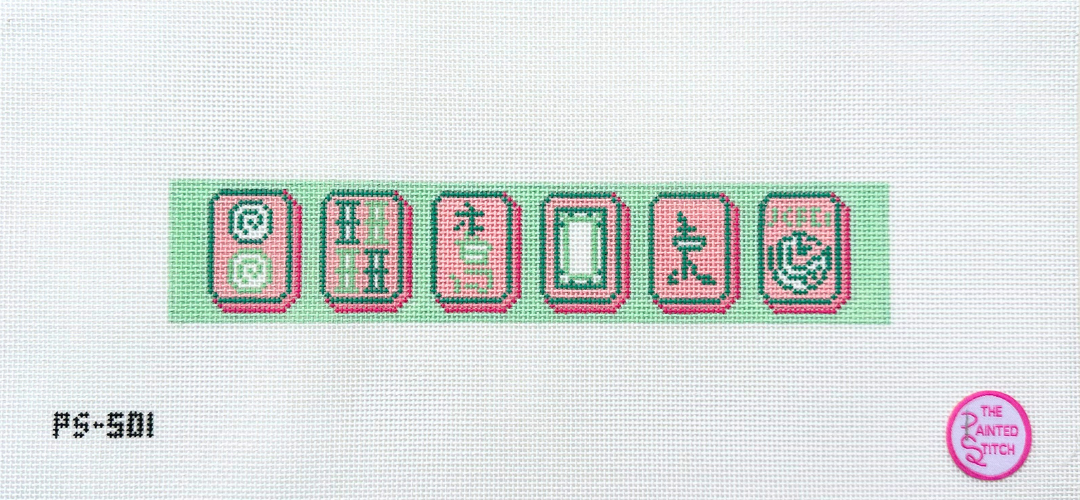 PS-501 Mahjong Key Fob- Pink/Green