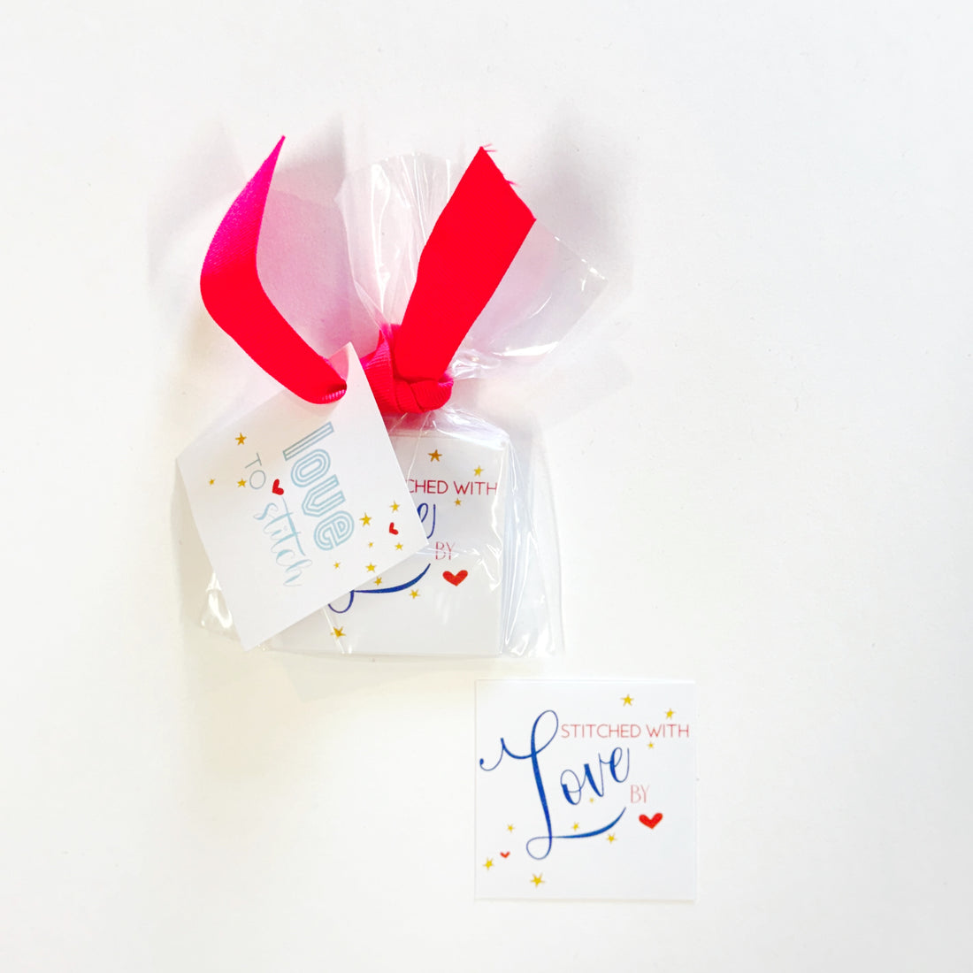 Stitched w Love (blue)- Gifting Tags