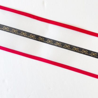 Black w gold Bow Wrap BraceletAnne Fisher NeedlepointCanvasThe Red Thread Atelier