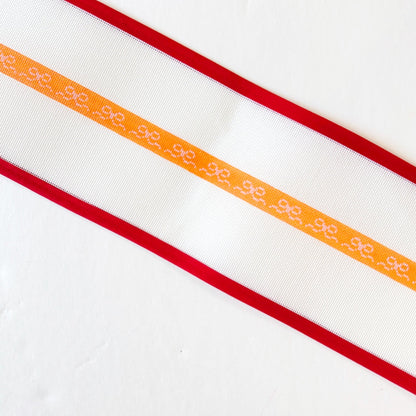 Orange w Pink Bow Wrap BraceletAnne Fisher NeedlepointCanvasThe Red Thread Atelier