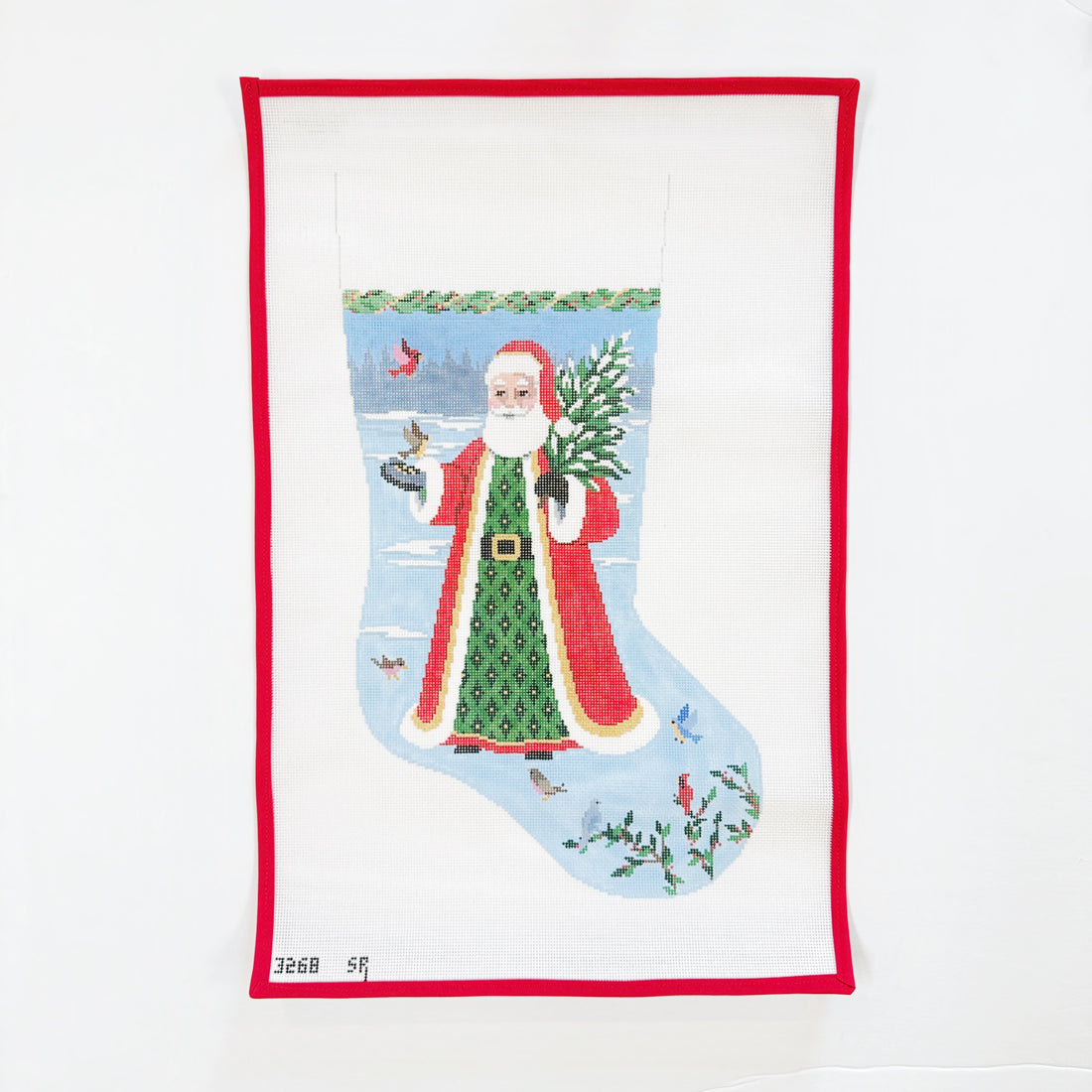 Bird Feeding Santa Stocking