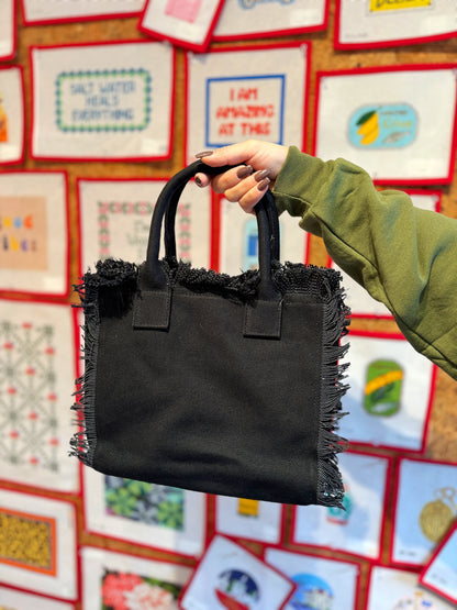 Black Fringe Tote