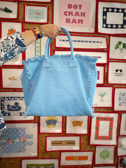 Blue Fringe Tote