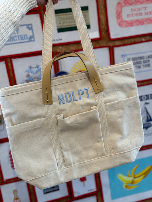NDLPT Tote w leather handles