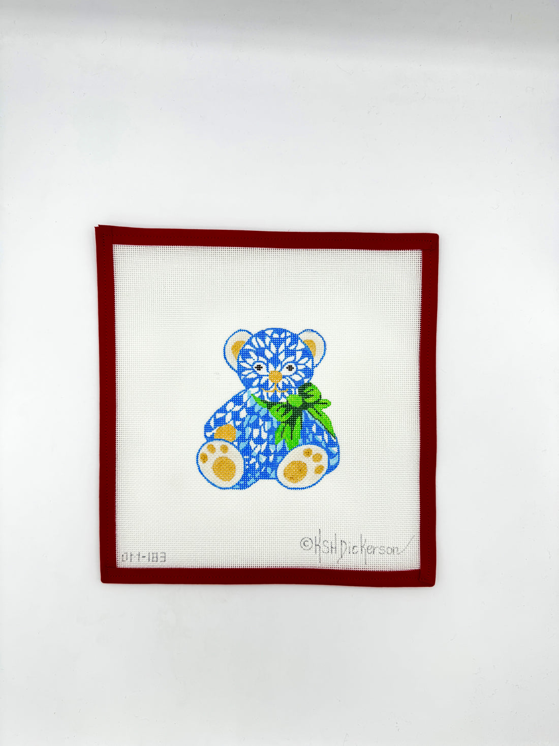 Herend inspired Teddy Bear, blue