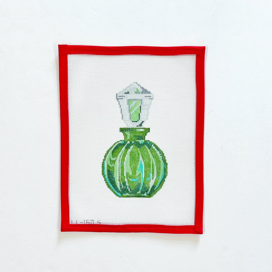 Round Green Glass Perfume Bottle