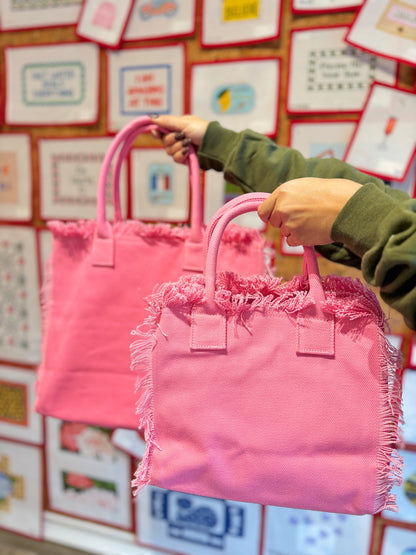 Pink Fringe Tote