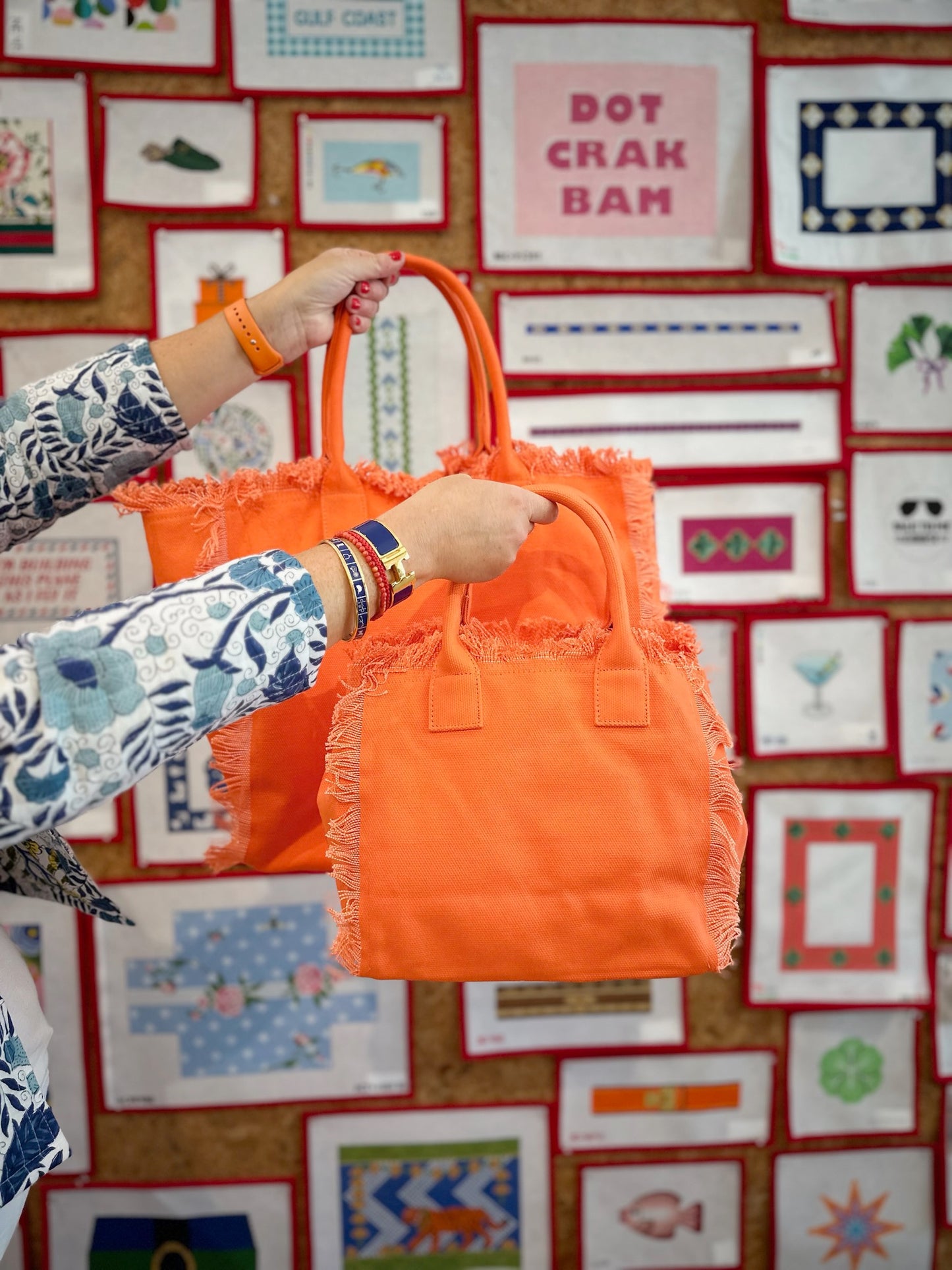 Orange Fringe Tote