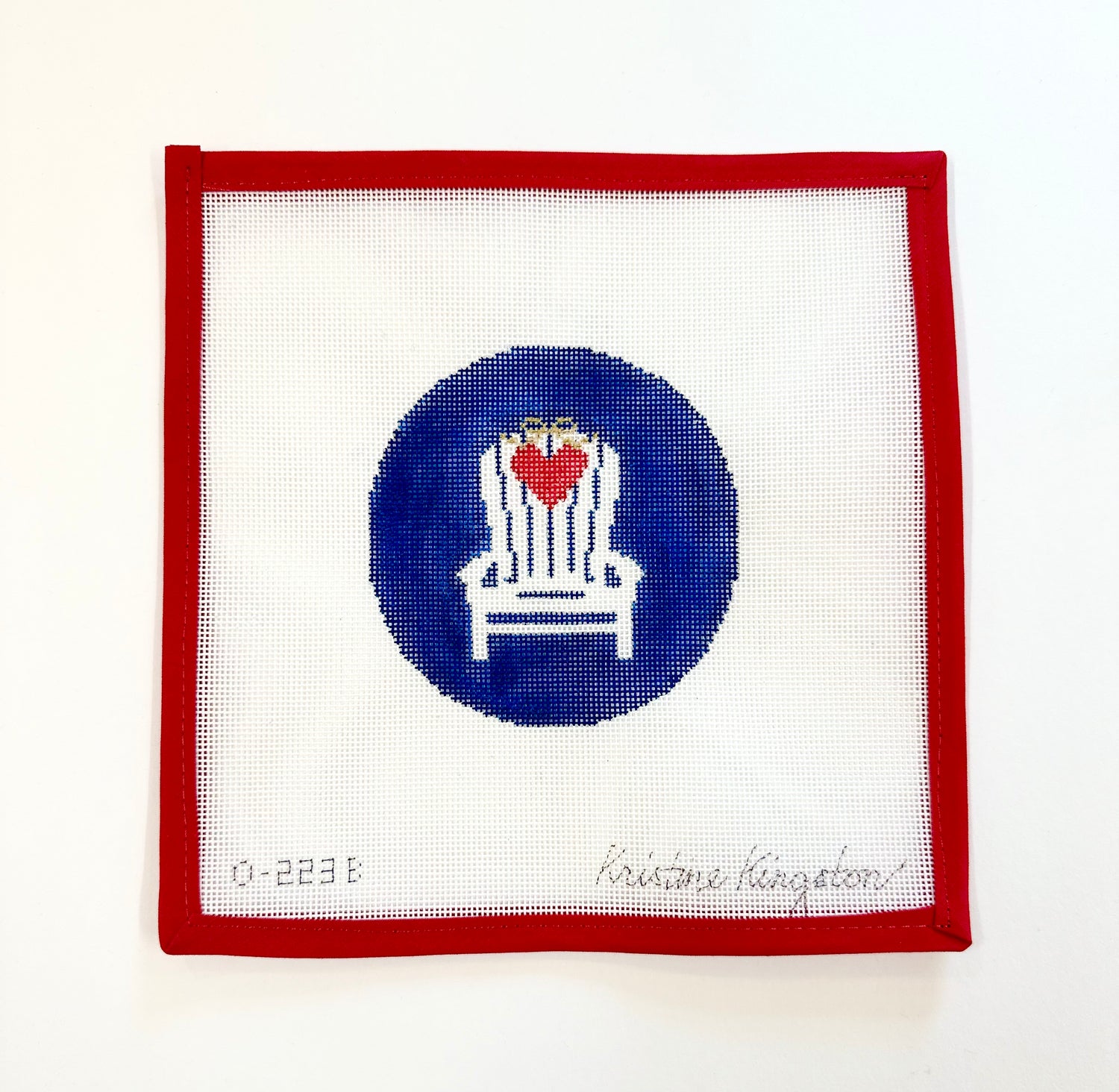 Heart on navy blue - Adirondack Chair