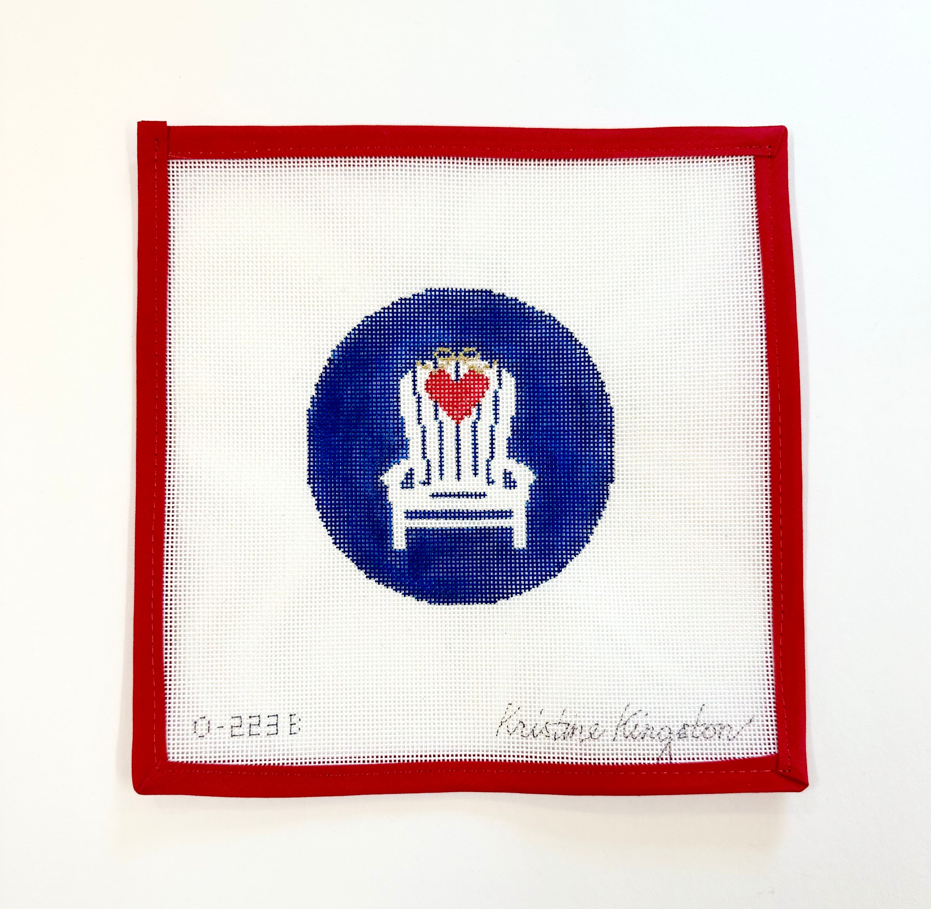 Heart on navy blue - Adirondack Chair