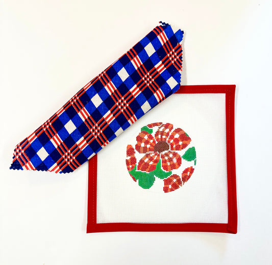 Red Gingham Flower