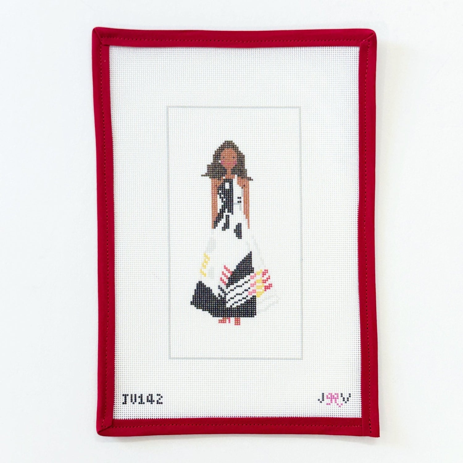 Michelle ObamaJennifer Vallez NeedlepointCanvasThe Red Thread Atelier