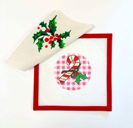 Pink Gingham Candy Cane