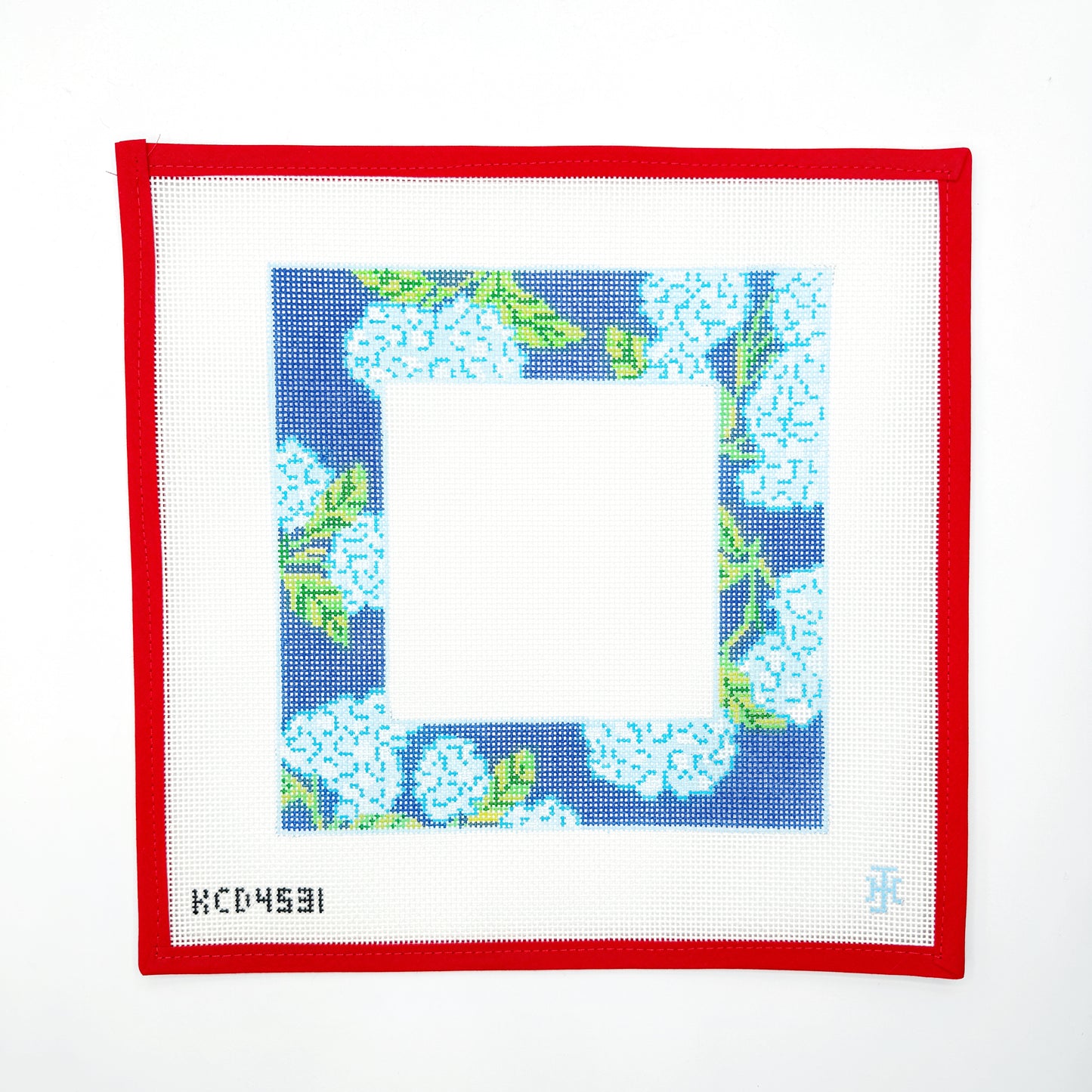 Blue Floral pillow/frame