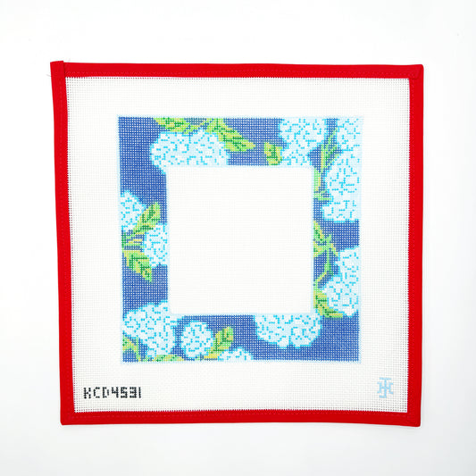 Blue Floral pillow/frame