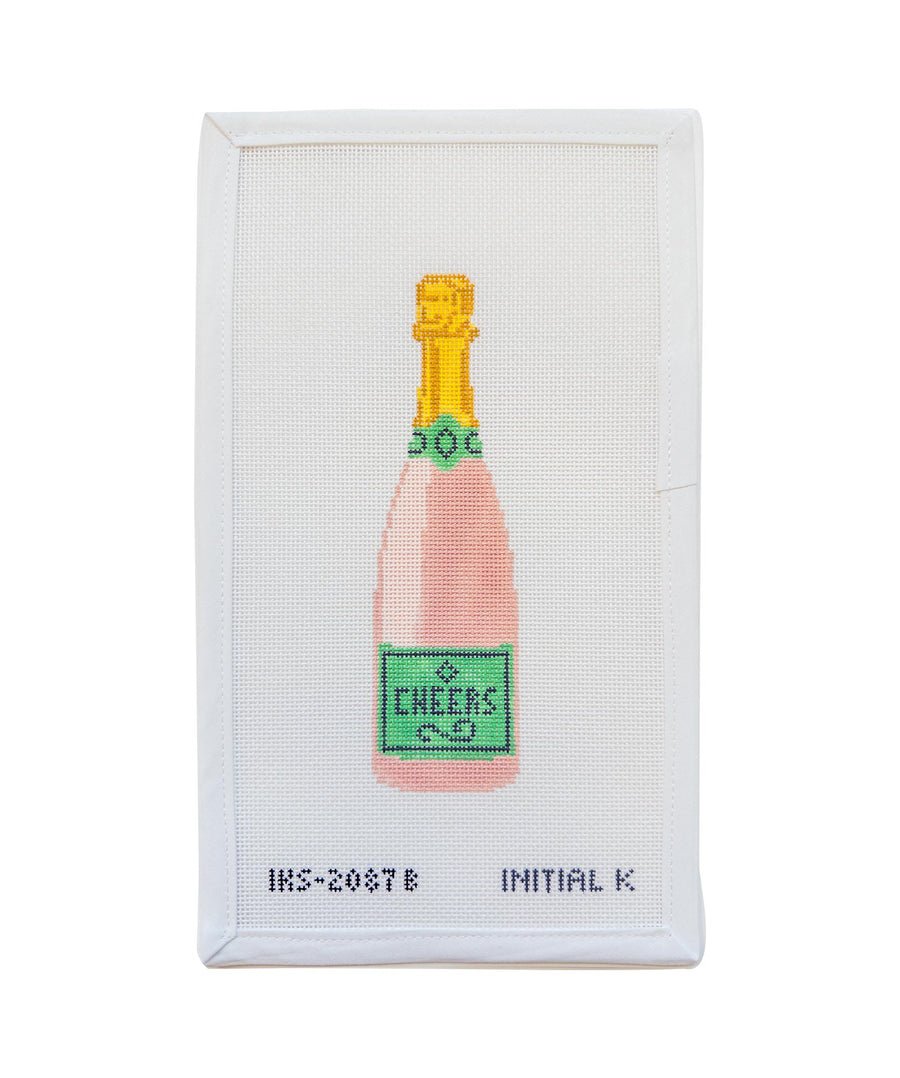 Cheers Champagne OrnamentInitial KCanvasThe Red Thread Atelier