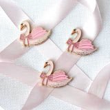 Pink Glitter Swan Needle MinderGo Stitch StudioNeedleminderThe Red Thread Atelier