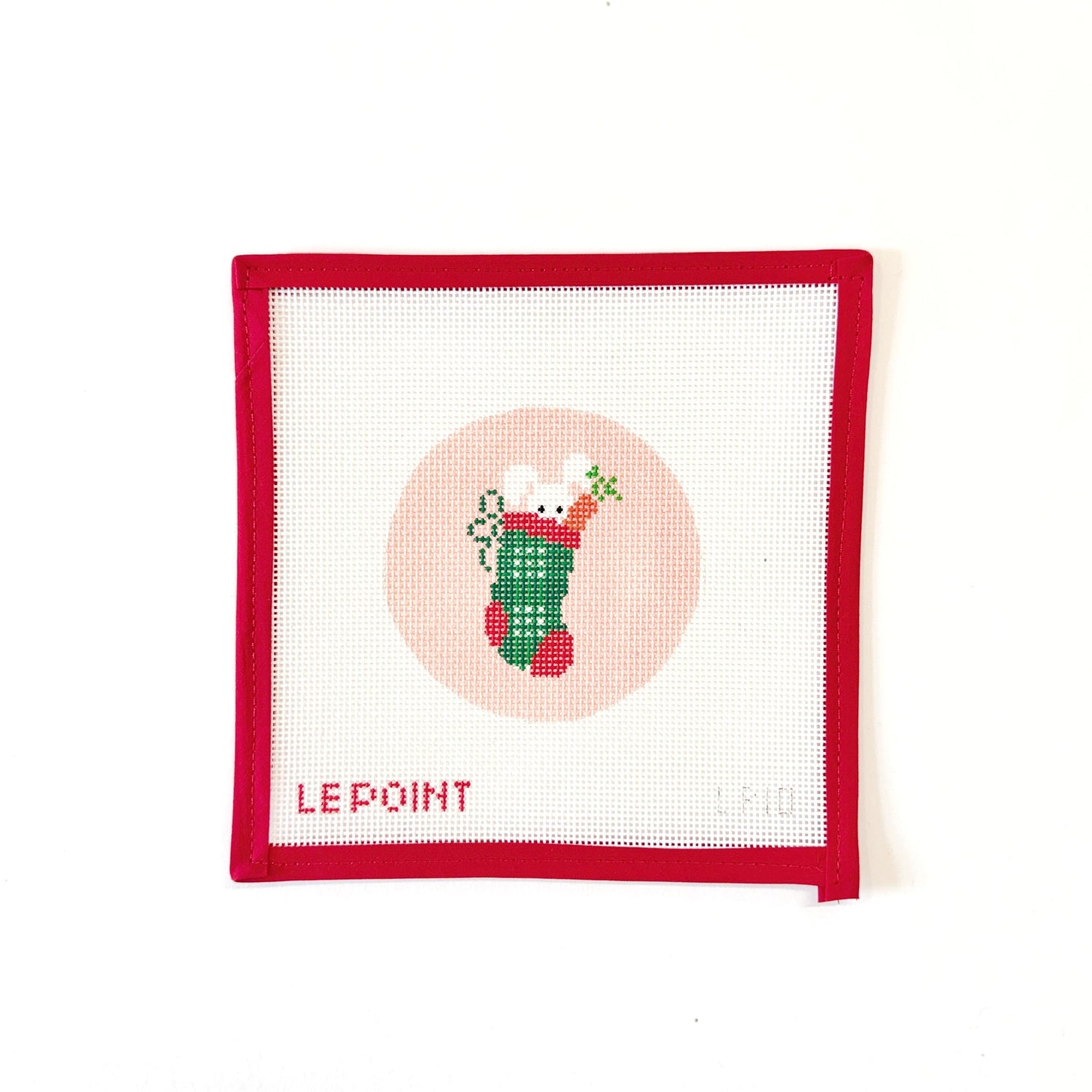 Holiday Bunny RoundLe Point StudioCanvasThe Red Thread Atelier