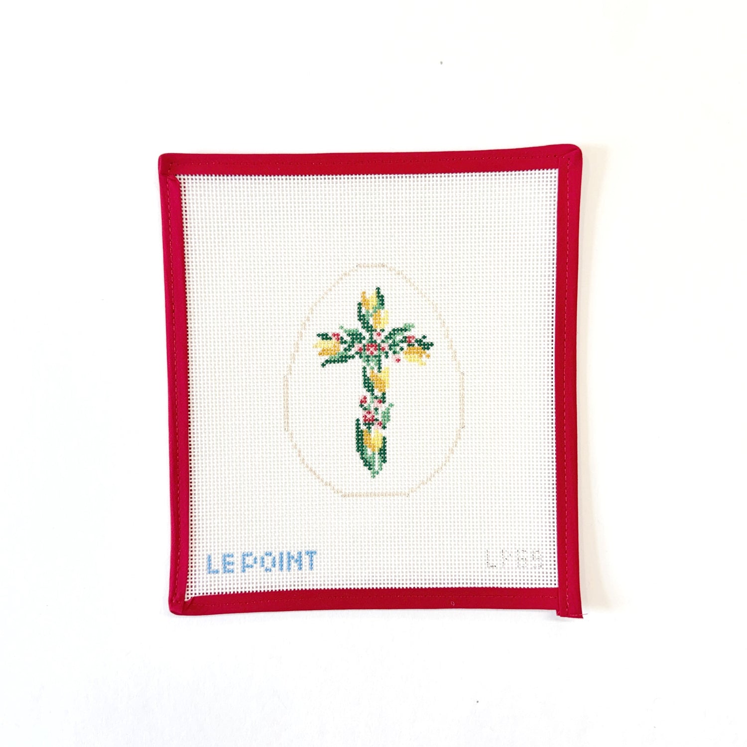 Le Point Egg - CrossLe Point StudioCanvasThe Red Thread Atelier