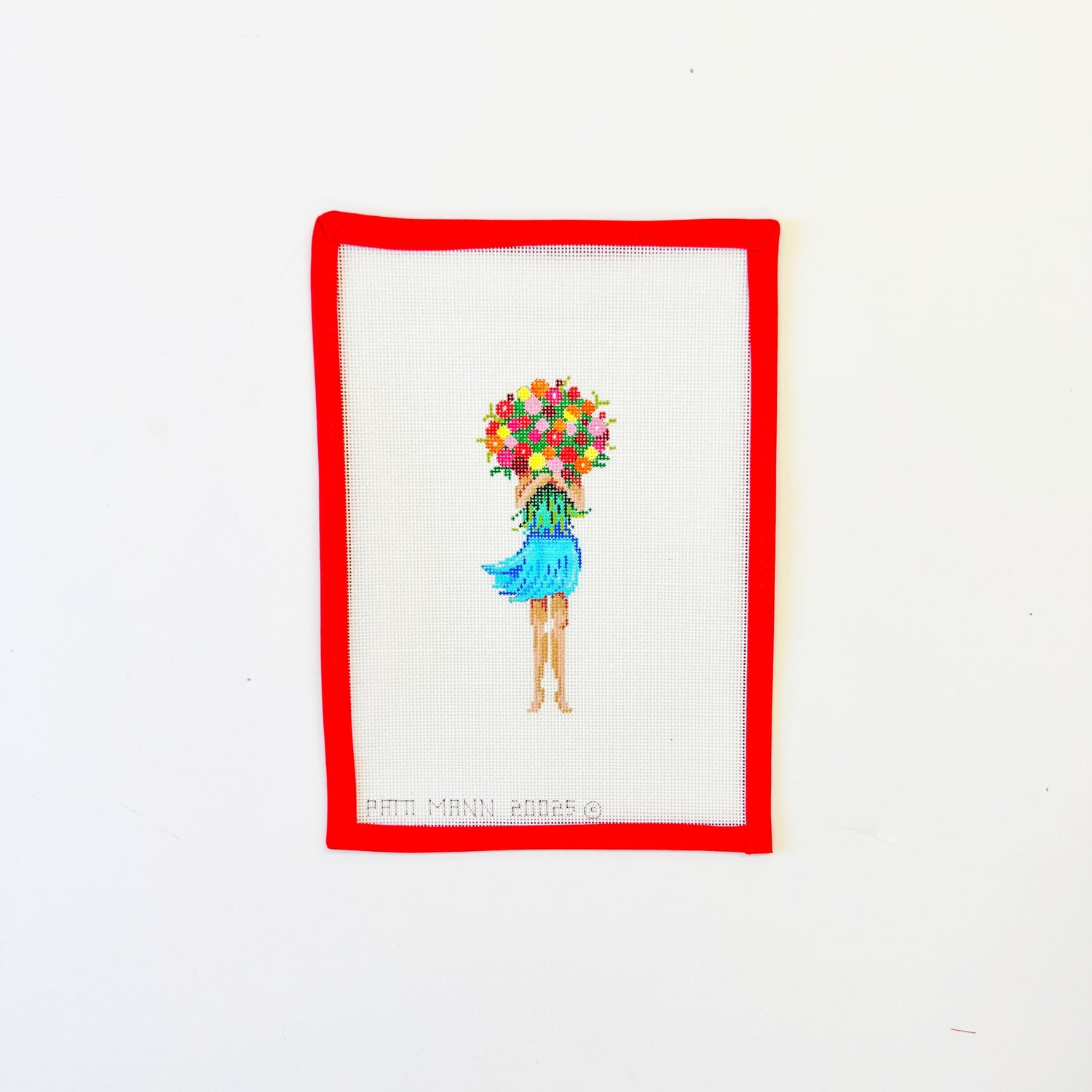 Girl in Skirt with a Bouquet