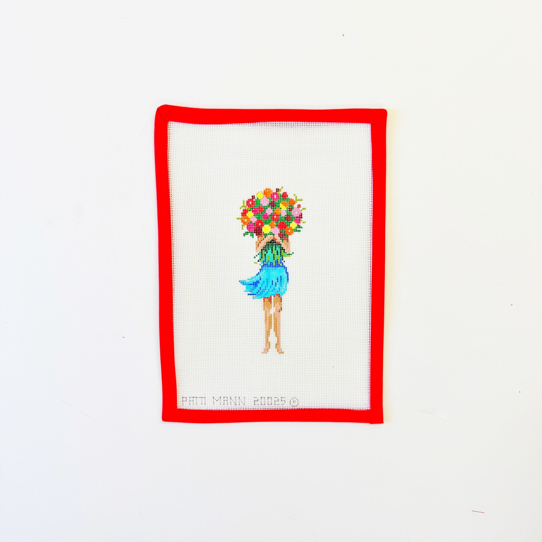 Girl in Skirt with a Bouquet