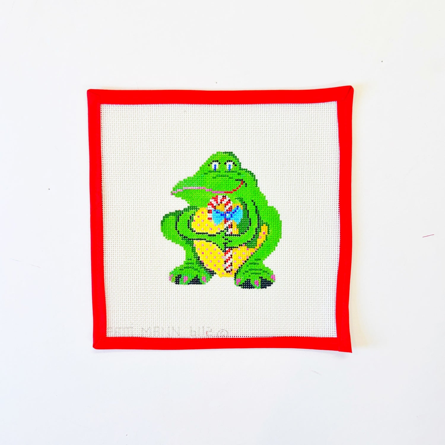 Frog with Candy Cane