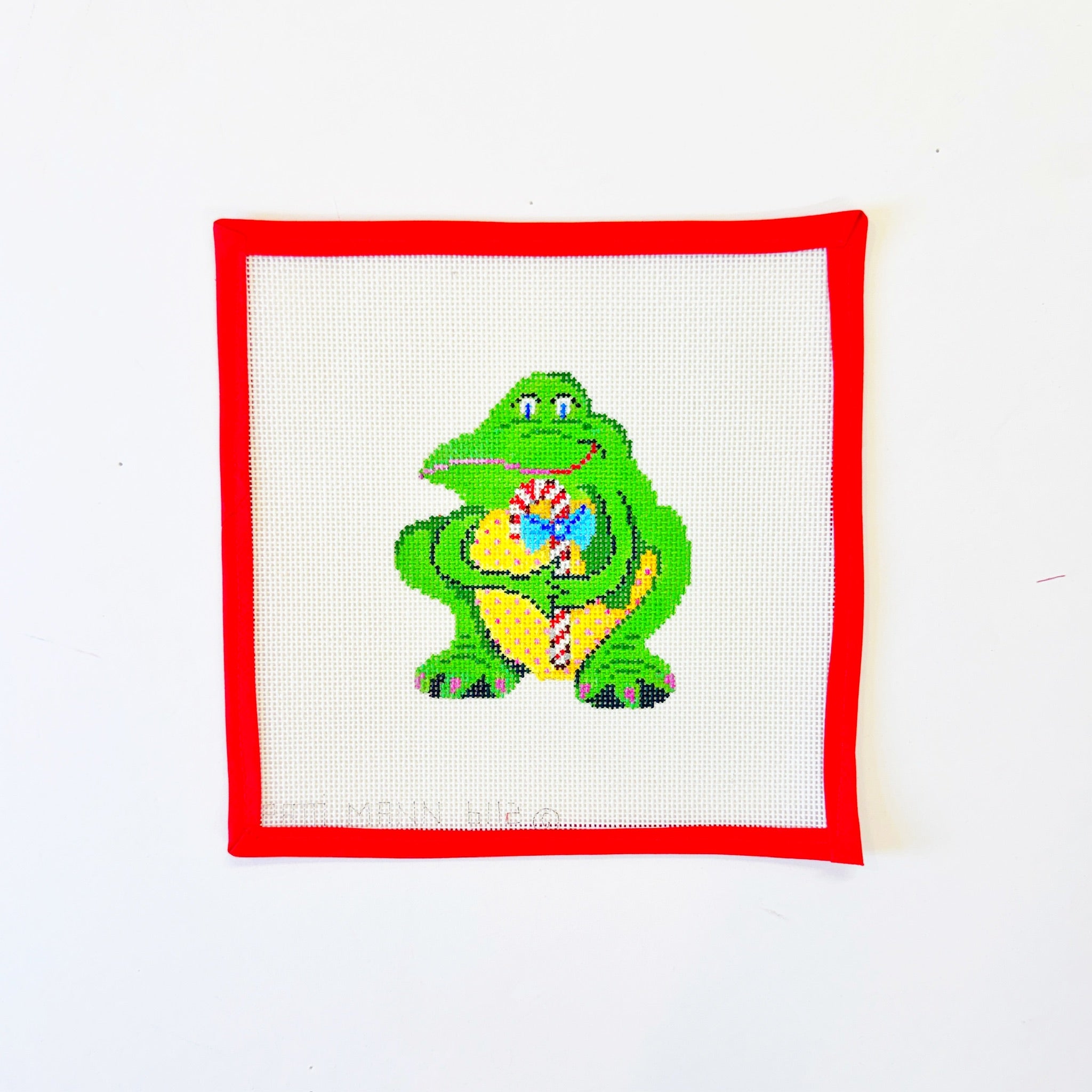 Frog with Candy Cane