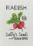 Radish Seed Packet needlepoint canvas by Laura Love Designs