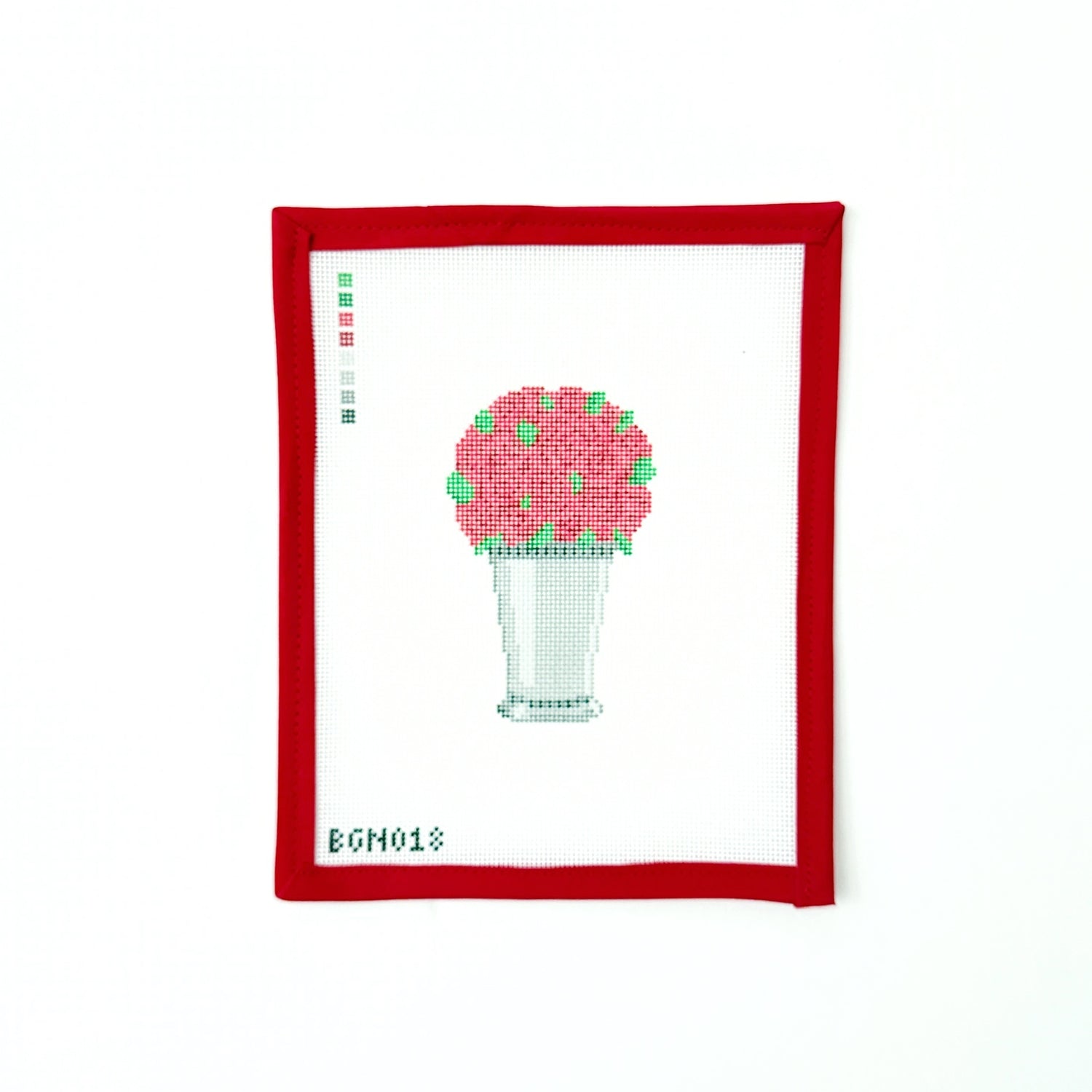 Red Rose Julep CupBluegrass NeedlepointCanvasThe Red Thread Atelier