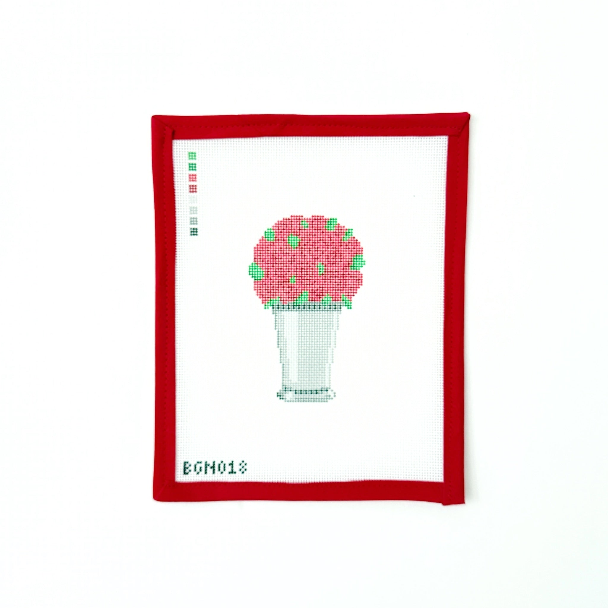 Red Rose Julep CupBluegrass NeedlepointCanvasThe Red Thread Atelier