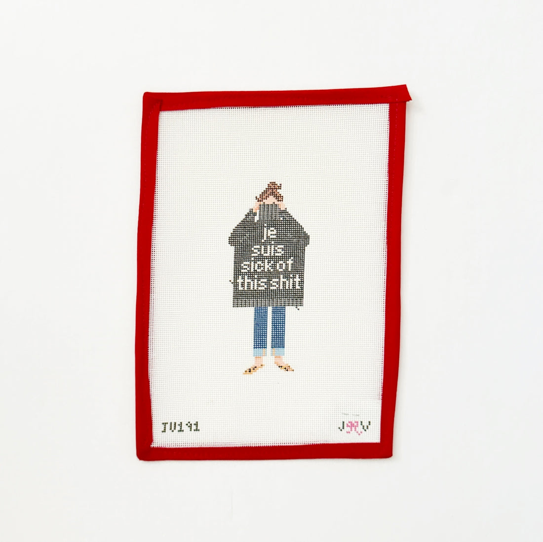 Je Suis Girl Needlepoint Canvas