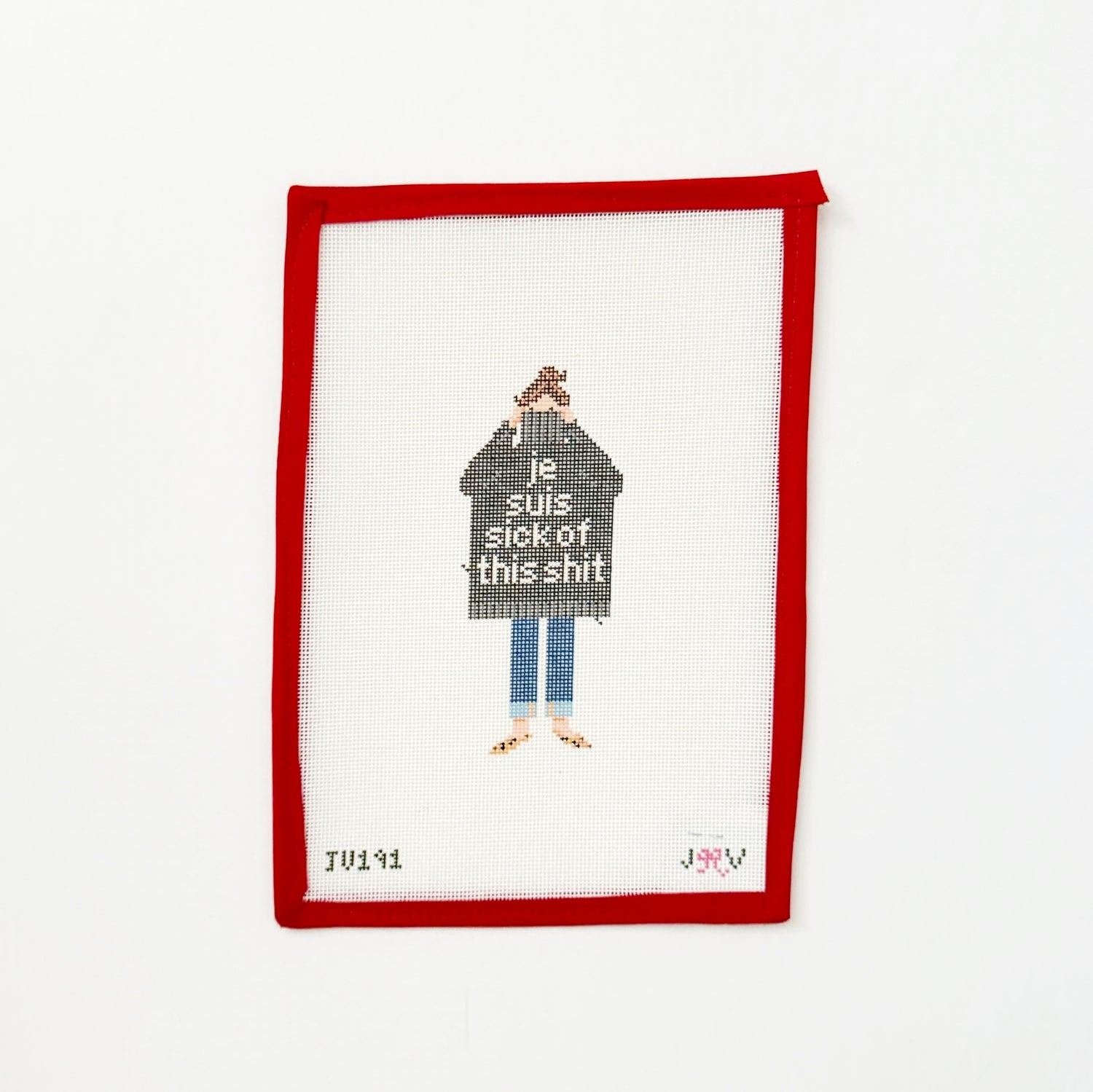 Je Suis Girl Needlepoint Canvas