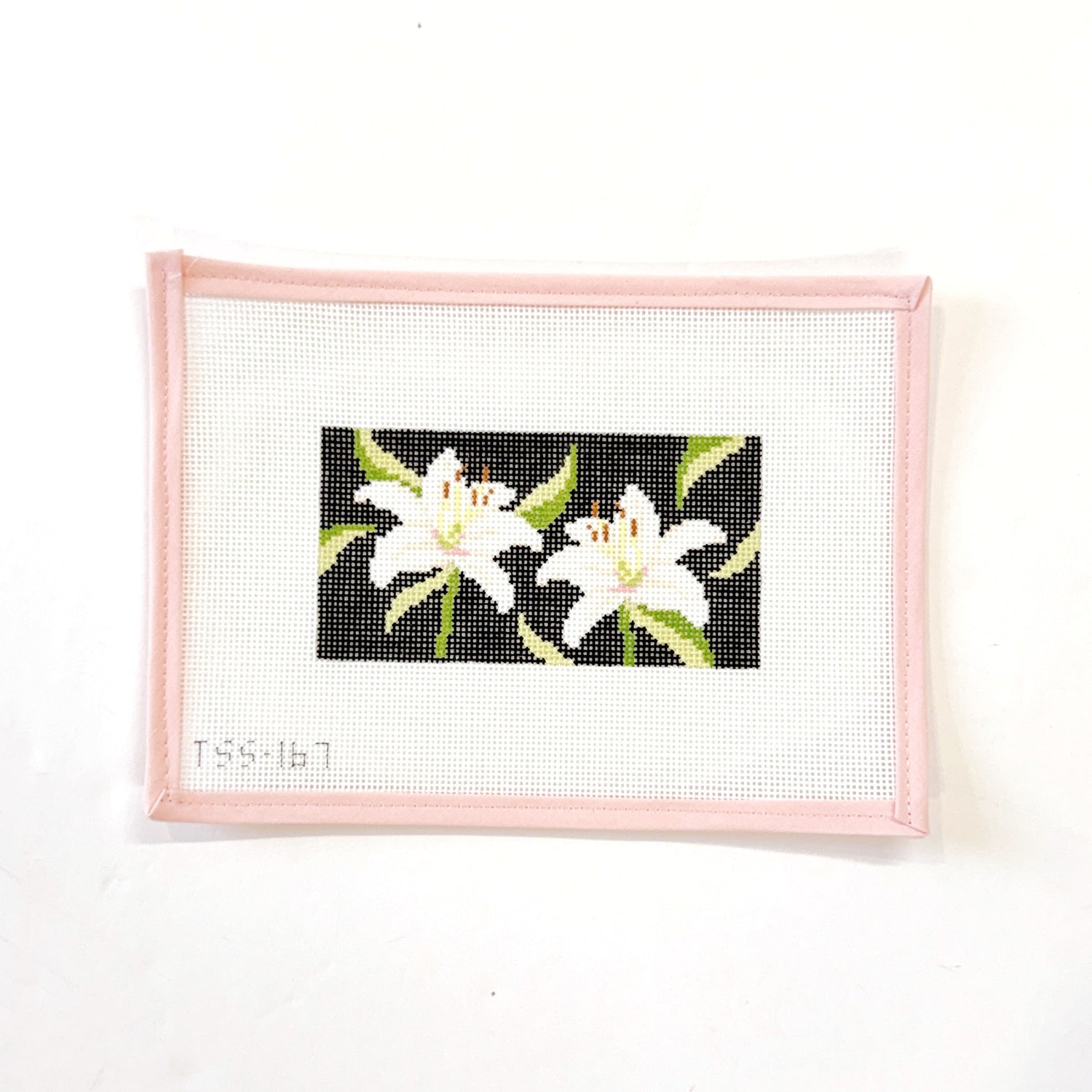 Lilys On Black Eye Glass Case Needlepoint CanvasThe Salty StitcherCanvasThe Red Thread Atelier