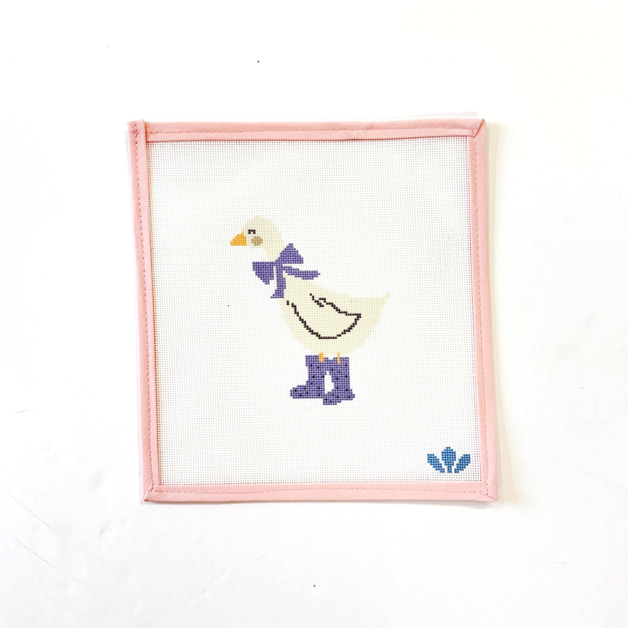 Duck In Boots - Blue Needlepoint CanvasThree PetalsCanvasThe Red Thread Atelier