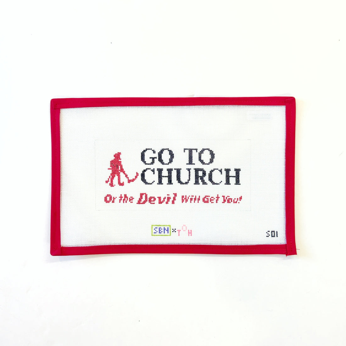 Go To ChurchSusan Battle NeedlepointCanvasThe Red Thread Atelier