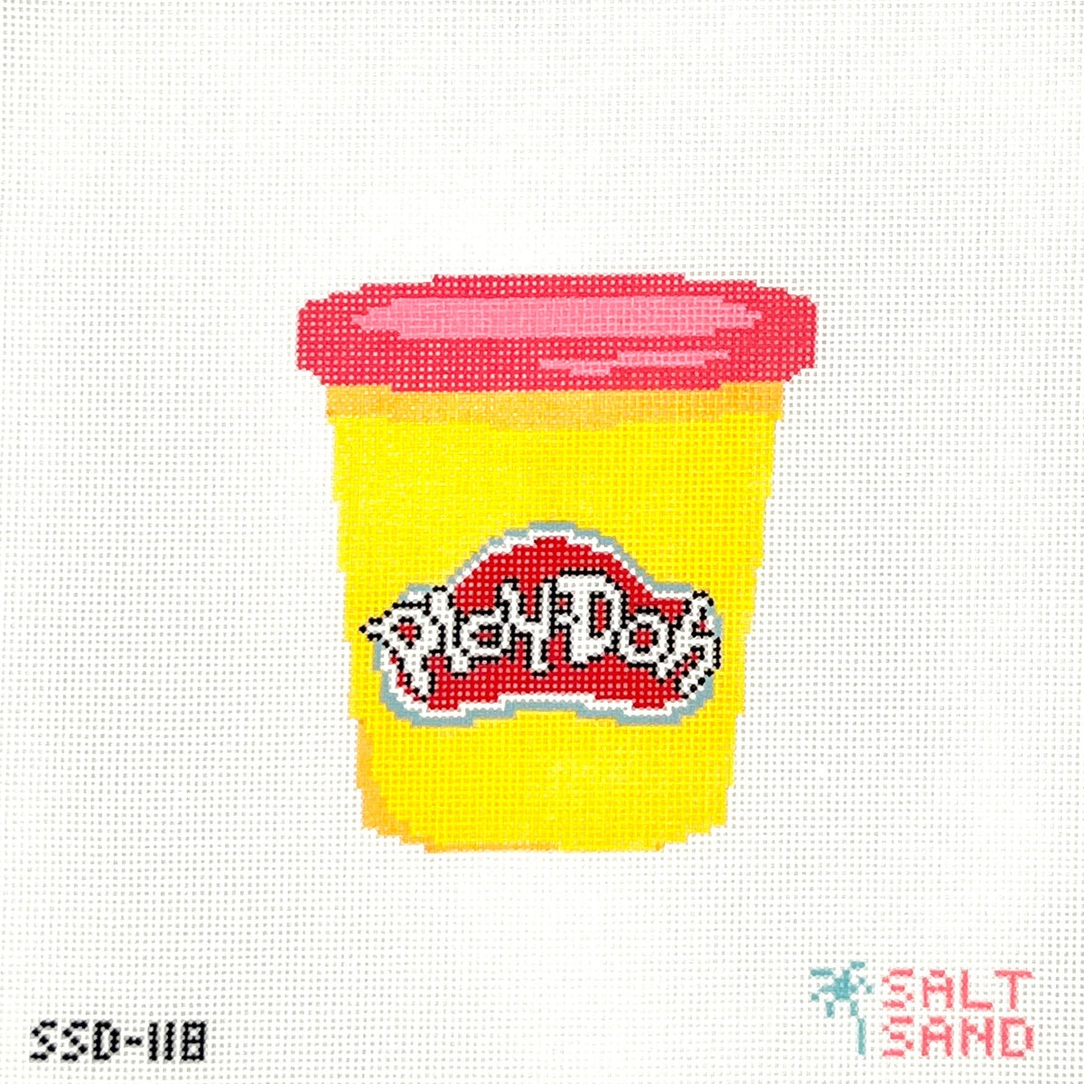 Play-Doh Pink needlepoint canvas by Salt &amp; Sand Designs