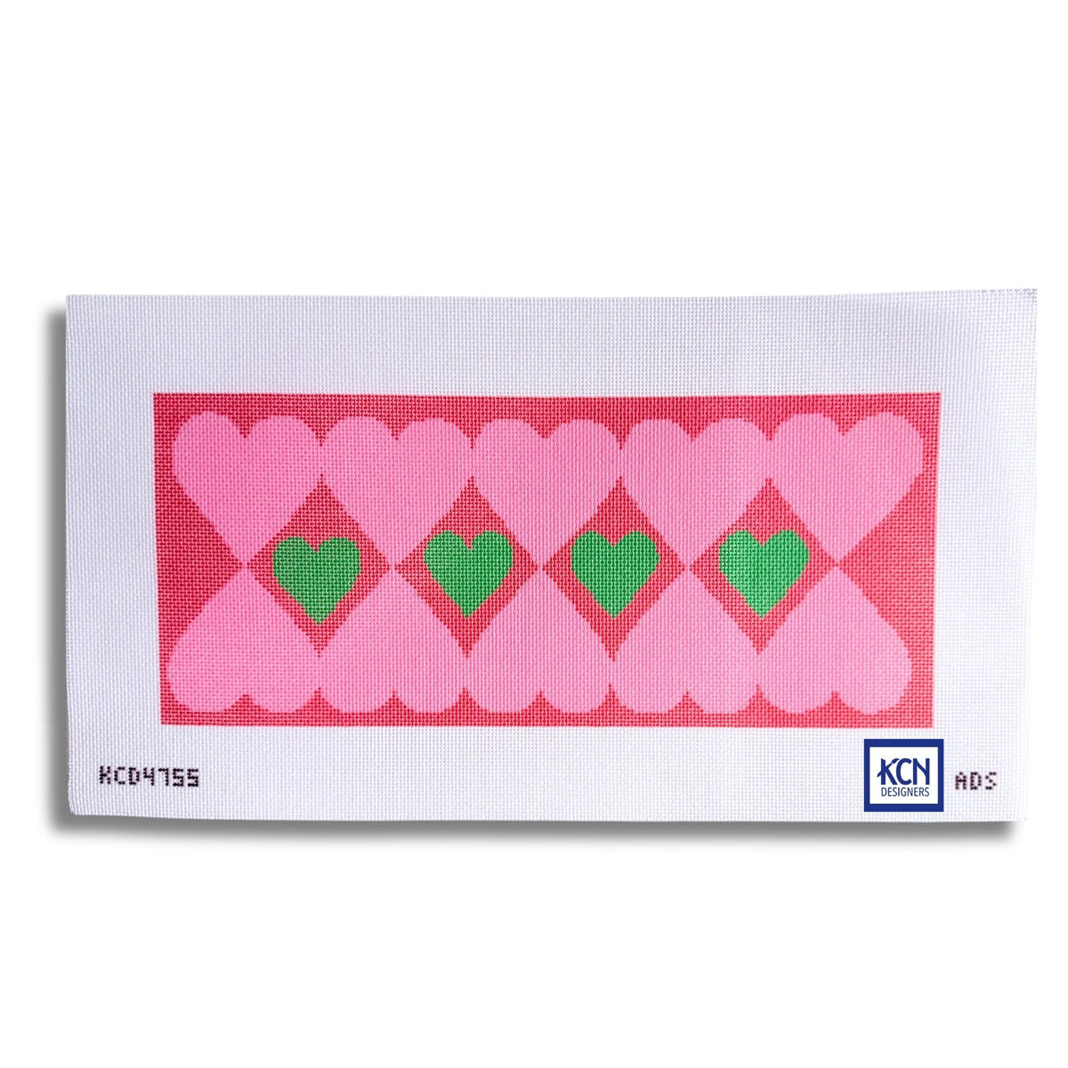 Hearts Bolster needlepoint canvas by Ampersand Design Studio for KCN Designers