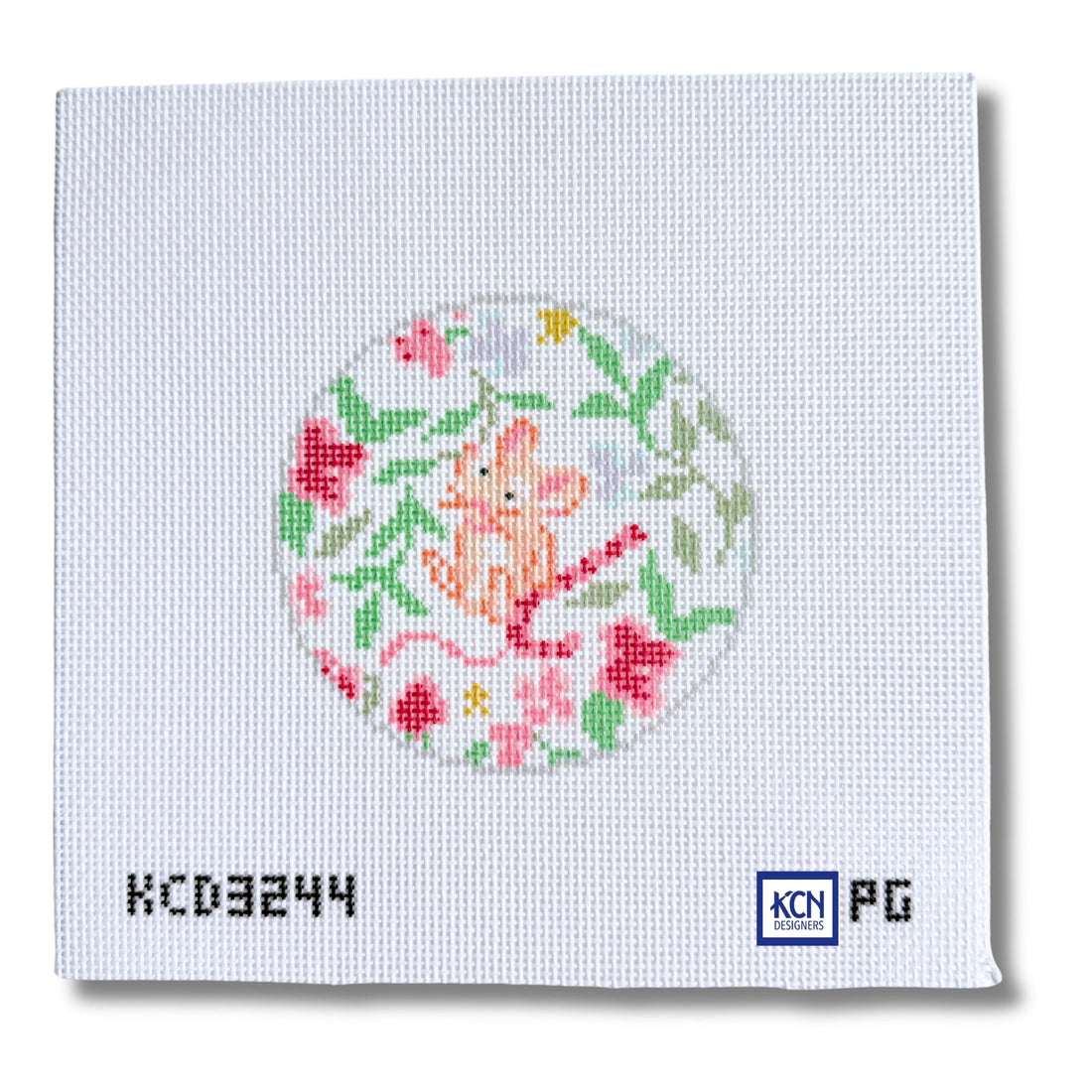 Mouse with Candy Cane RoundKCNCanvasThe Red Thread Atelier