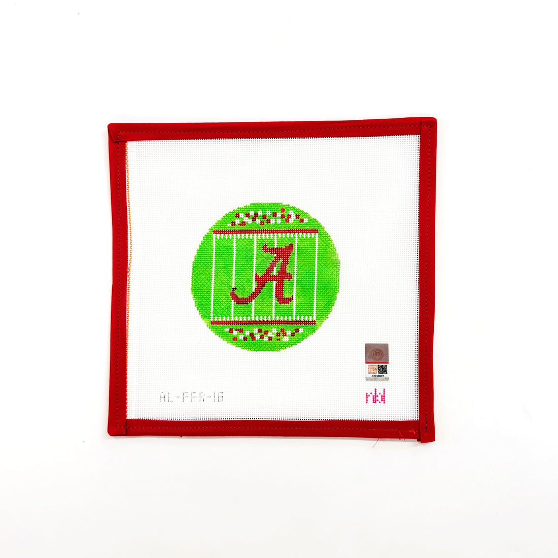Alabama Football Field RoundNeedlepoint by LauraCanvasThe Red Thread Atelier