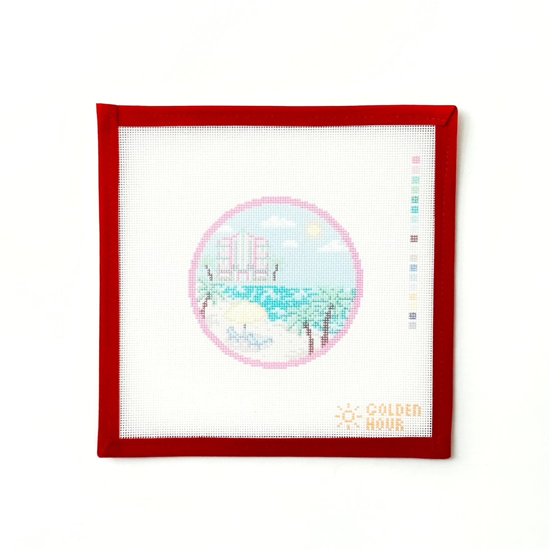 South Beach MedallionGolden Hour NeedlepointCanvasThe Red Thread Atelier