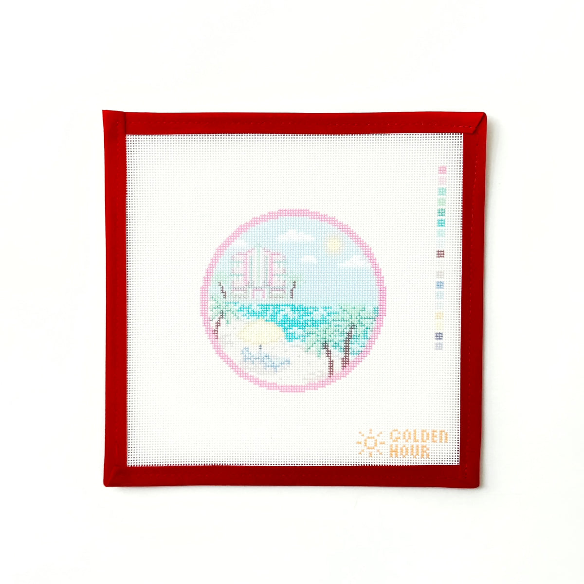 South Beach MedallionGolden Hour NeedlepointCanvasThe Red Thread Atelier