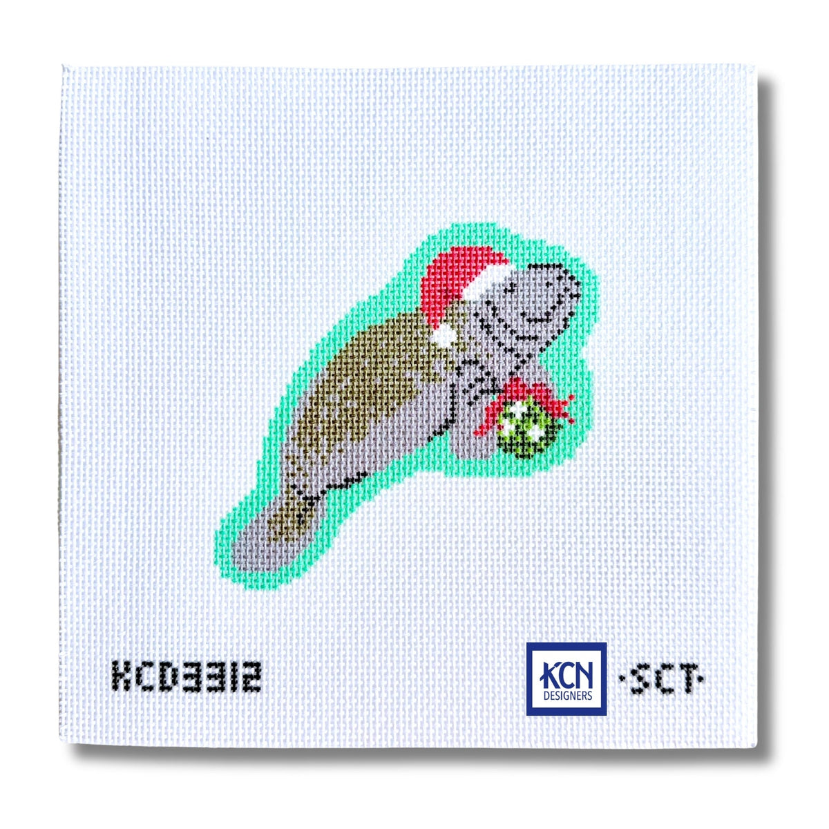 Holiday Manatee needlepoint canvas by KCN Designers