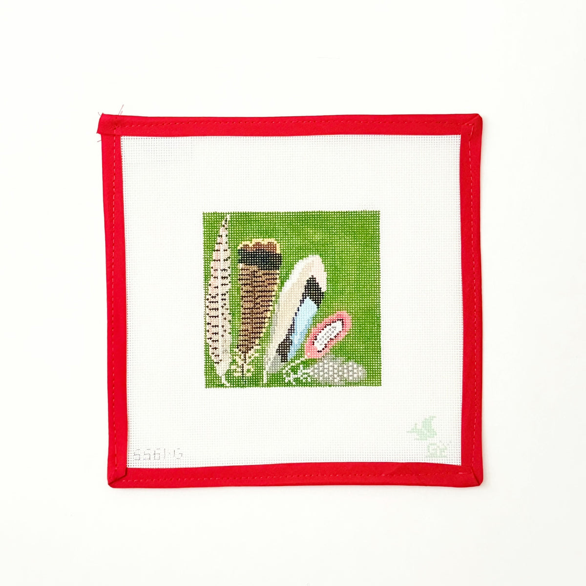 Game Bird Feather Coaster - Green