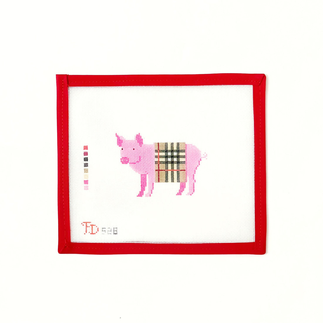 Pig in a Burberry Style Plaid BlanketFroopy DesignsCanvasThe Red Thread Atelier