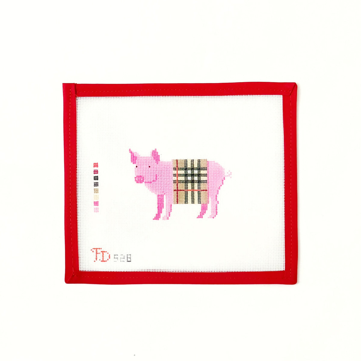 Pig in a Burberry Style Plaid BlanketFroopy DesignsCanvasThe Red Thread Atelier